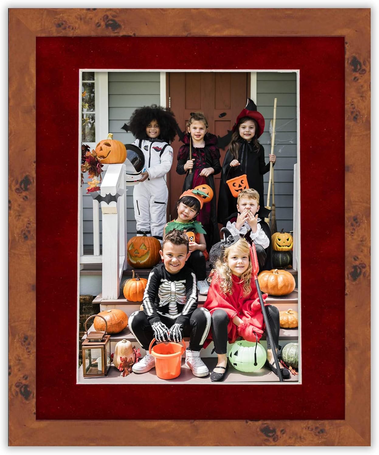 8x10 Mat Bevel Cut for 5.5x8.5 Photos - Acid Free Bright Red Suede Precut Matboard With Backing Board and Crystal Clear, Self Seal Photo Mat Bag - For Pictures, Photos, Framing - 4-ply Thickness