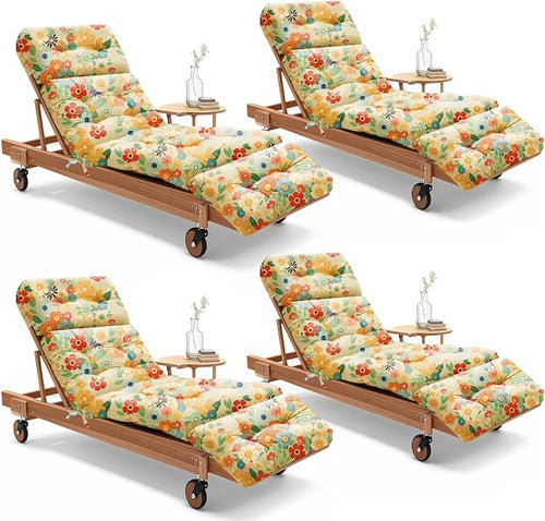 4 Pack Outdoor Chaise Lounge Chair Cushion 75.1 x 22.8 x 4.7 Inches 100% by Uthem
