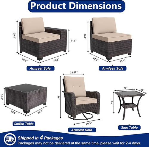 9 Pieces Patio Furniture Set - Image 2