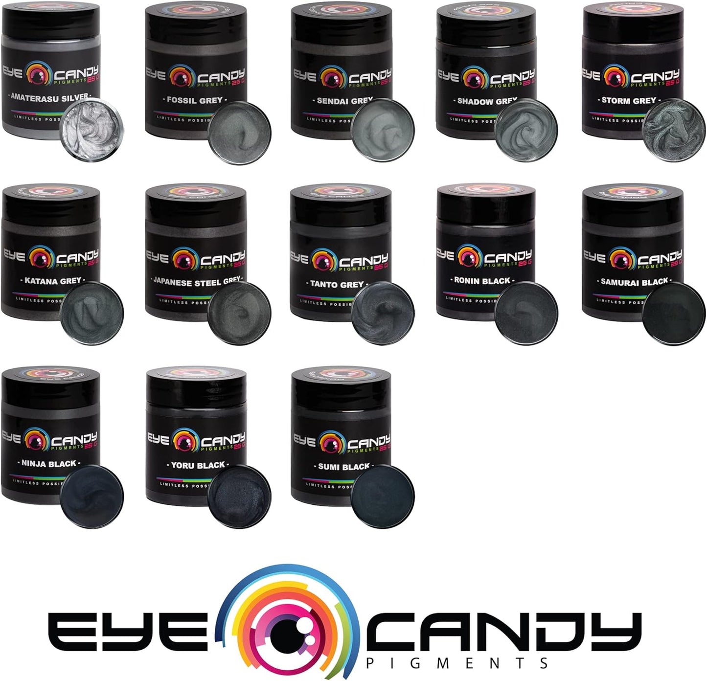 Eye Candy Pigments Premium Grey Mica Powder - Japanese Steel Grey (25gr) - for Epoxy, Resin, Soap, Paint, Woodworking, Acrylic Pouring, Bath Bombs, Fishing Lures - DIY Arts and Crafts Additive