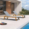 PURPLE LEAF Extra Large Patio Chaise Lounge 2 Pieces French Outdoor Wicker by PURPLELEAF