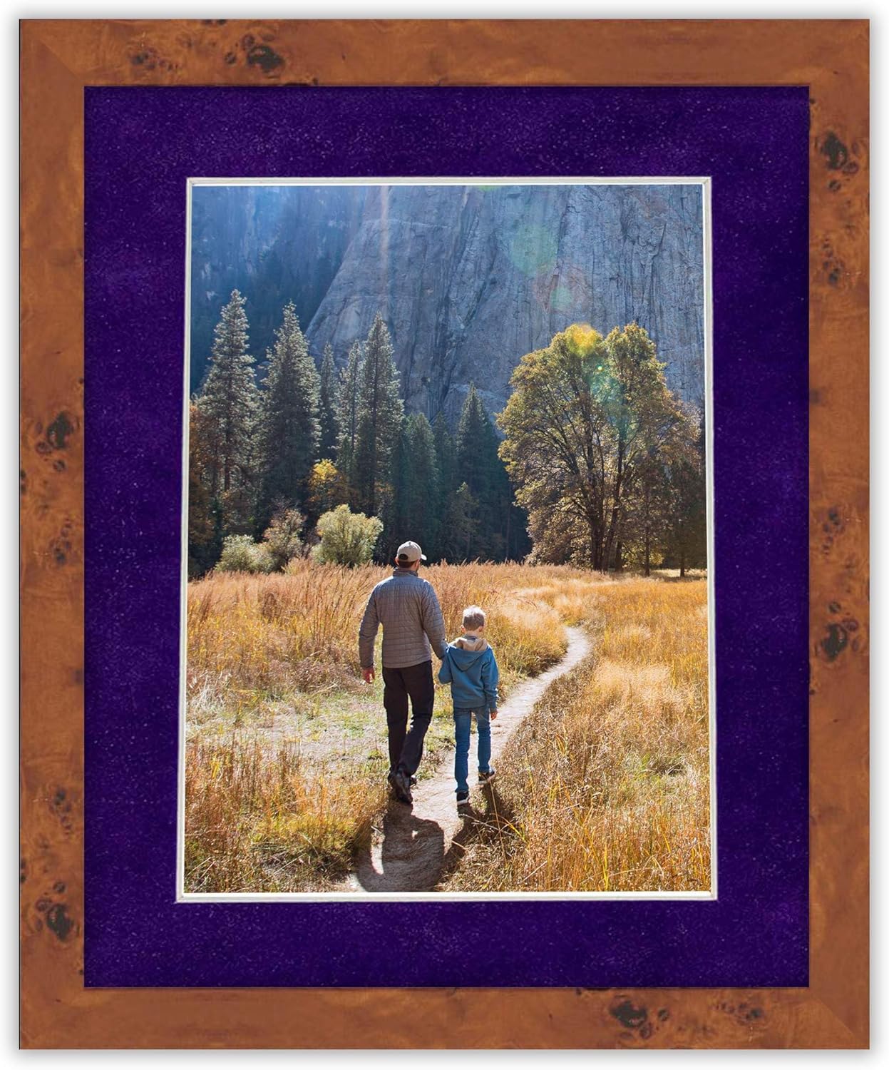 Pack of 25 Acid Free 11x14 Mats Bevel Cut for 8.5x11 Photos - Purple Crocus Suede Precut Matboards With Backing Boards and Clear Photo Mat Bags For Pictures, Photos, Framing - 4-ply Thickness