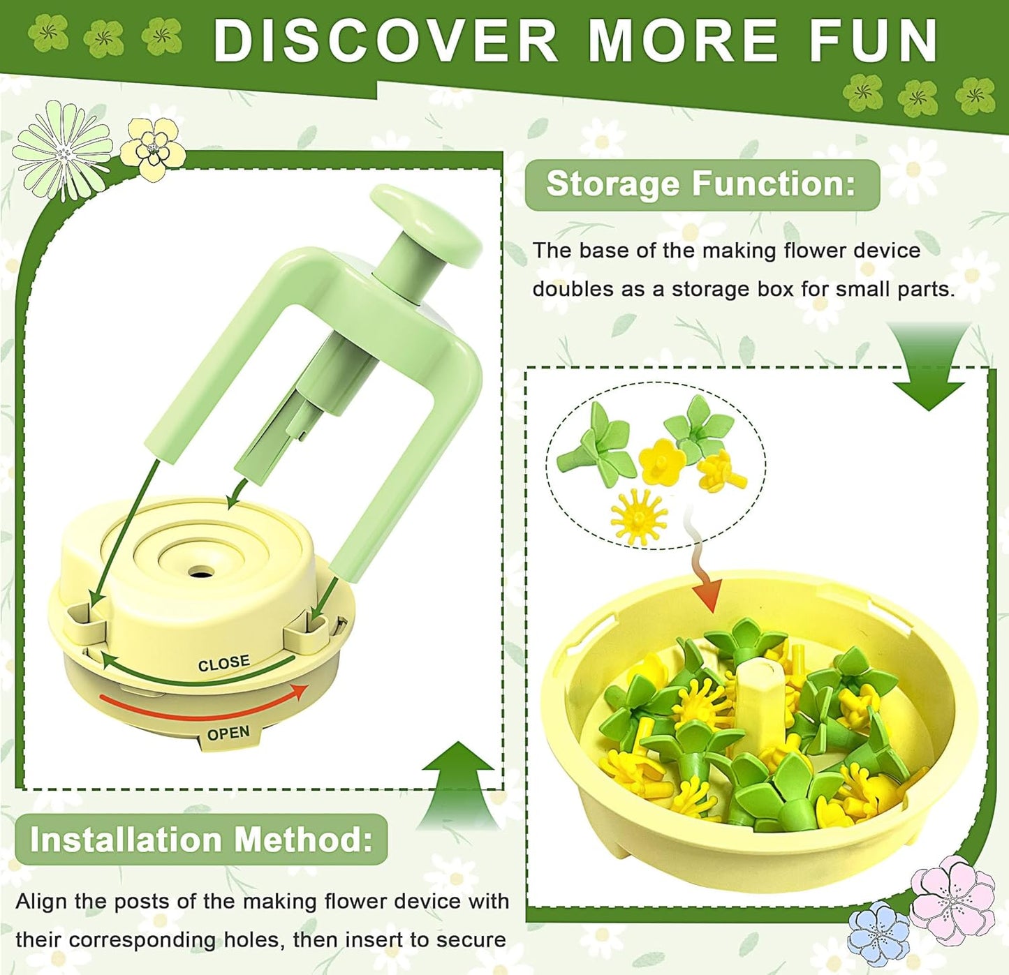 Fabric Flower Bouquets Toys, DIY Craft Kit for Girls 3 4 5 6 7 8 9 10 Years Old, Creative Arts and Crafts Activity for Toddler Kids, Preschool Educational Flower Assembly Gifts for Birthday Christmas