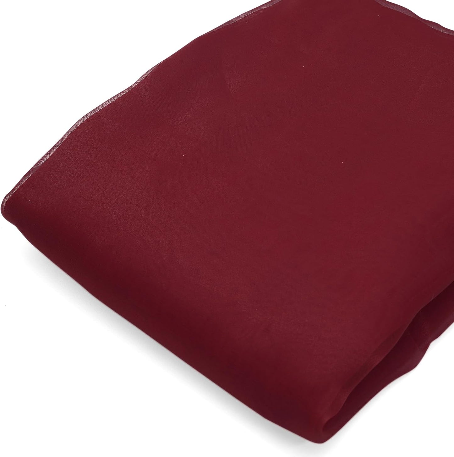 Organza Fabric 5 Yard Bridal Solid Sheer Organza Fabric Bolt for Wedding Dress, Fashion, Crafts, Decorations Silky Shiny Organza 44" - (5 Yard, Burgundy)