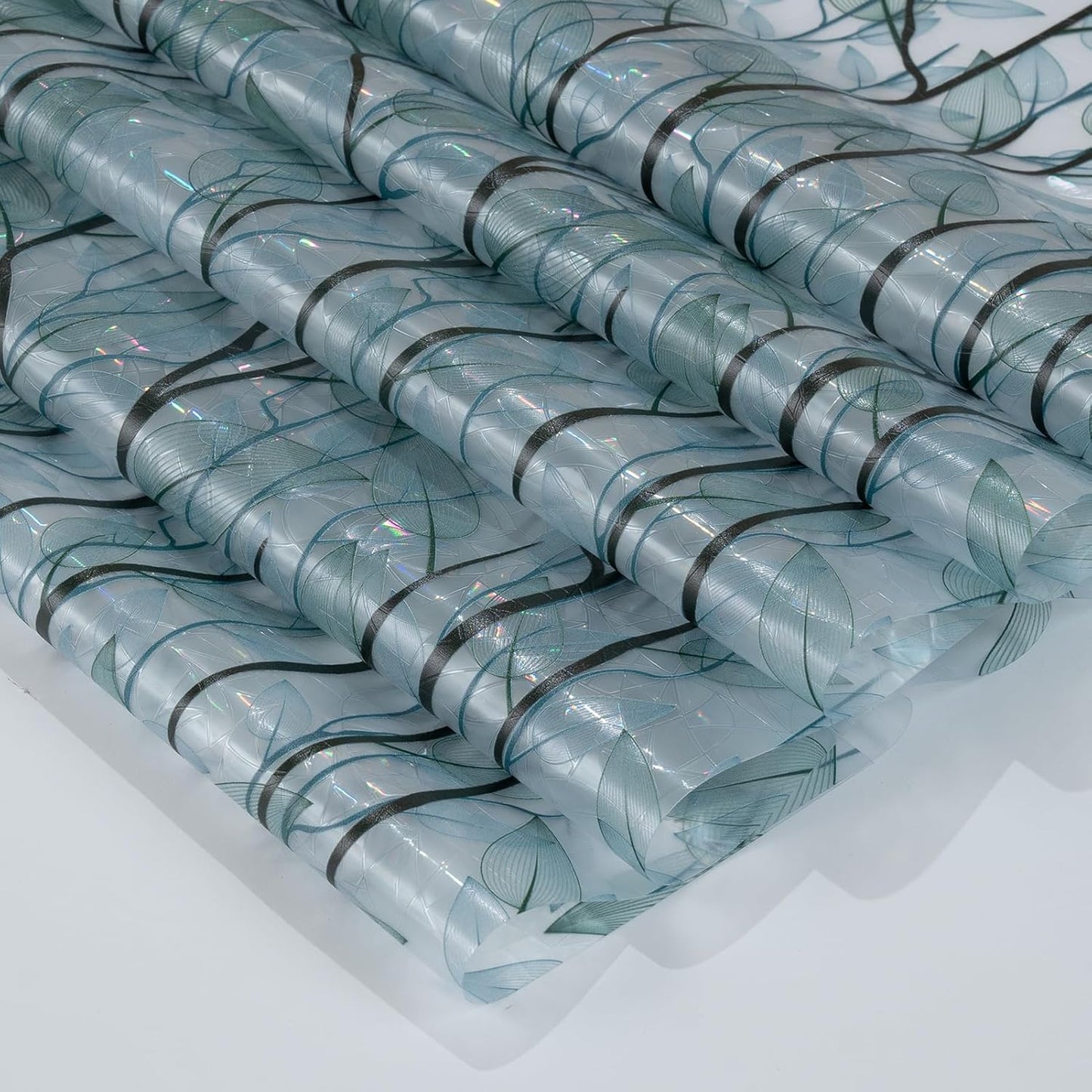 DKTIE Nature Pattern Rainbow Window Film Decorative Stained Glass Window Film Static Cling Films Easy Apply Removable Comes with Tools (U1747-rainbow, 17.7" x 78.7")