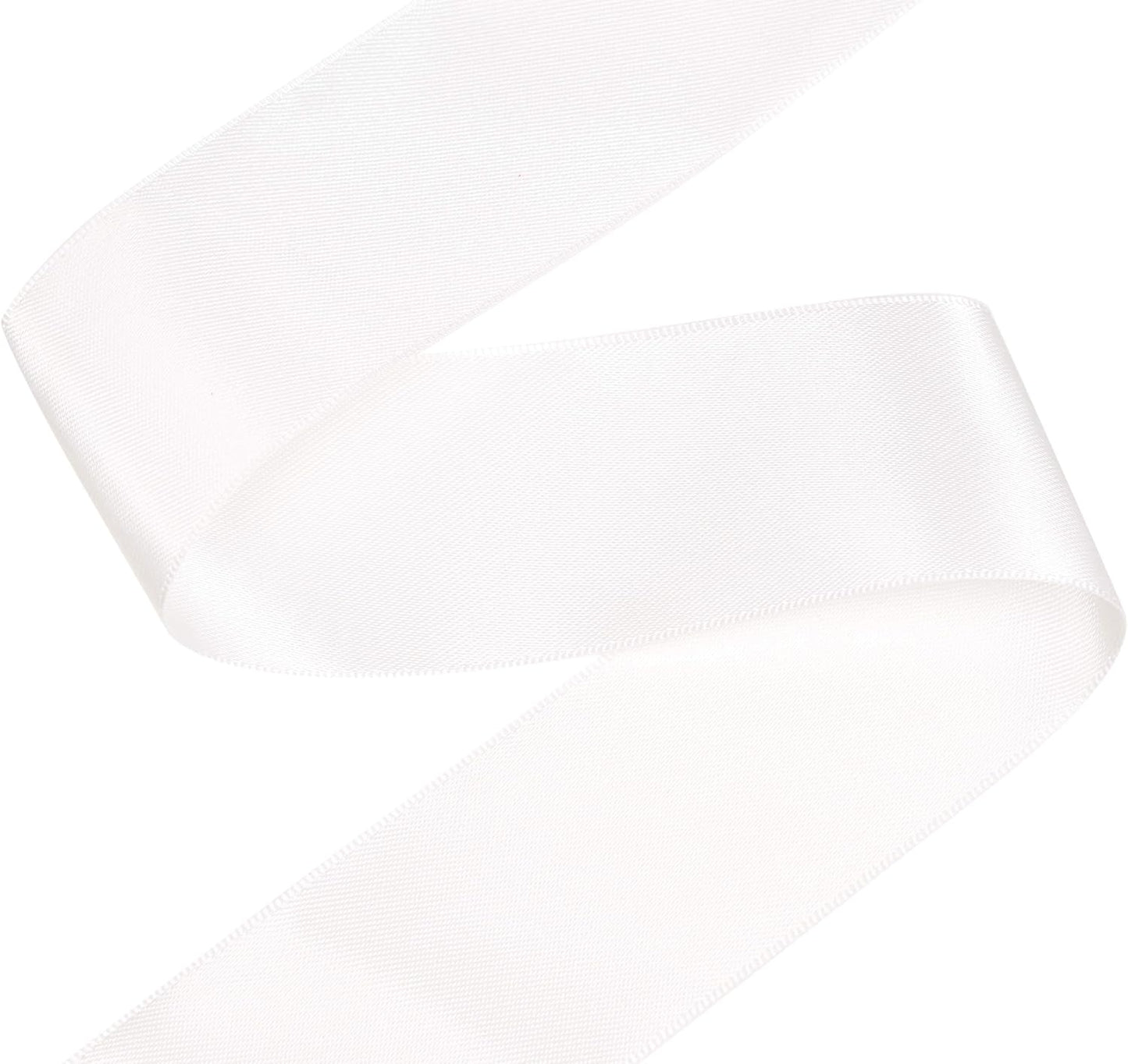 YAMA Double Face Satin Ribbon - 1 1/2 Inch 25 Yards for Gift Wrapping Ribbons Roll, White