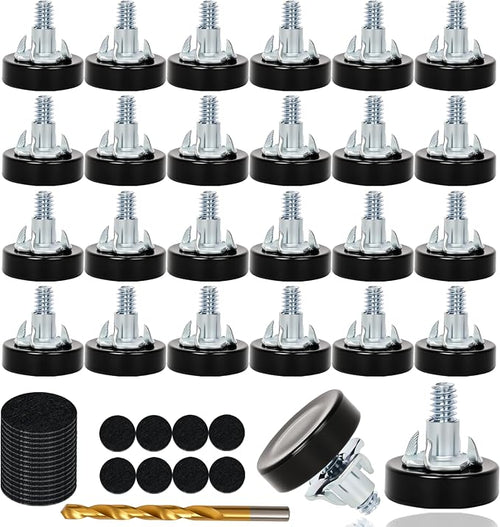 24 PCS 1/4" Thread Furniture Feet Levelers, Furniture Leveling Feet by Eunenete