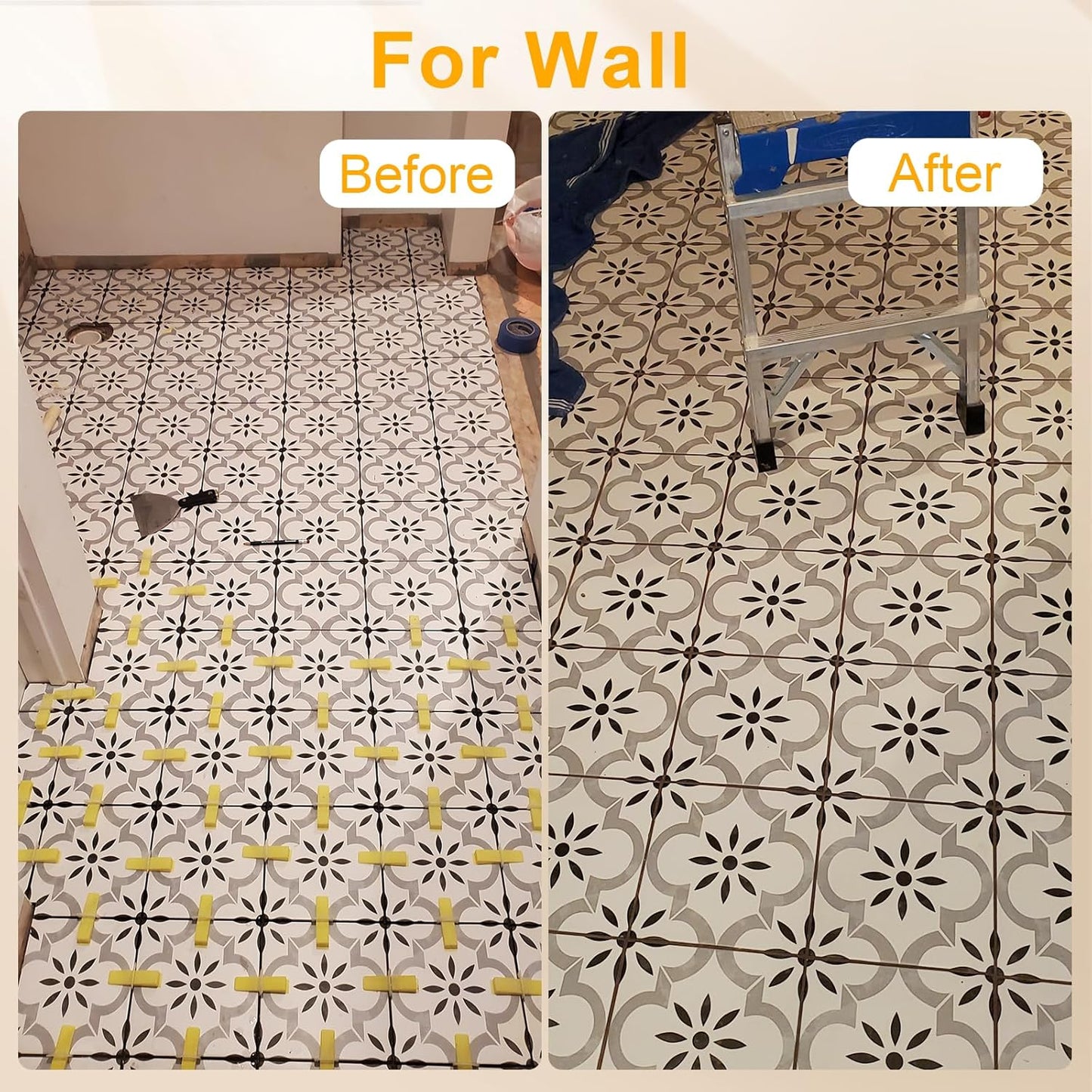 Storystore Tile Leveling System with Tile Pliers and Hammer - 300 Piece Tile Spacers Clips and 100 Piece Reusable Wedges, 1/16 Inch Tile Installation Tools Kit
