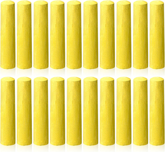 20 Pcs Sidewalk Chalks for Kids Non Toxic Jumbo Chalk for Party Gift Outdoor Art Classroom Play Painting (Yellow)