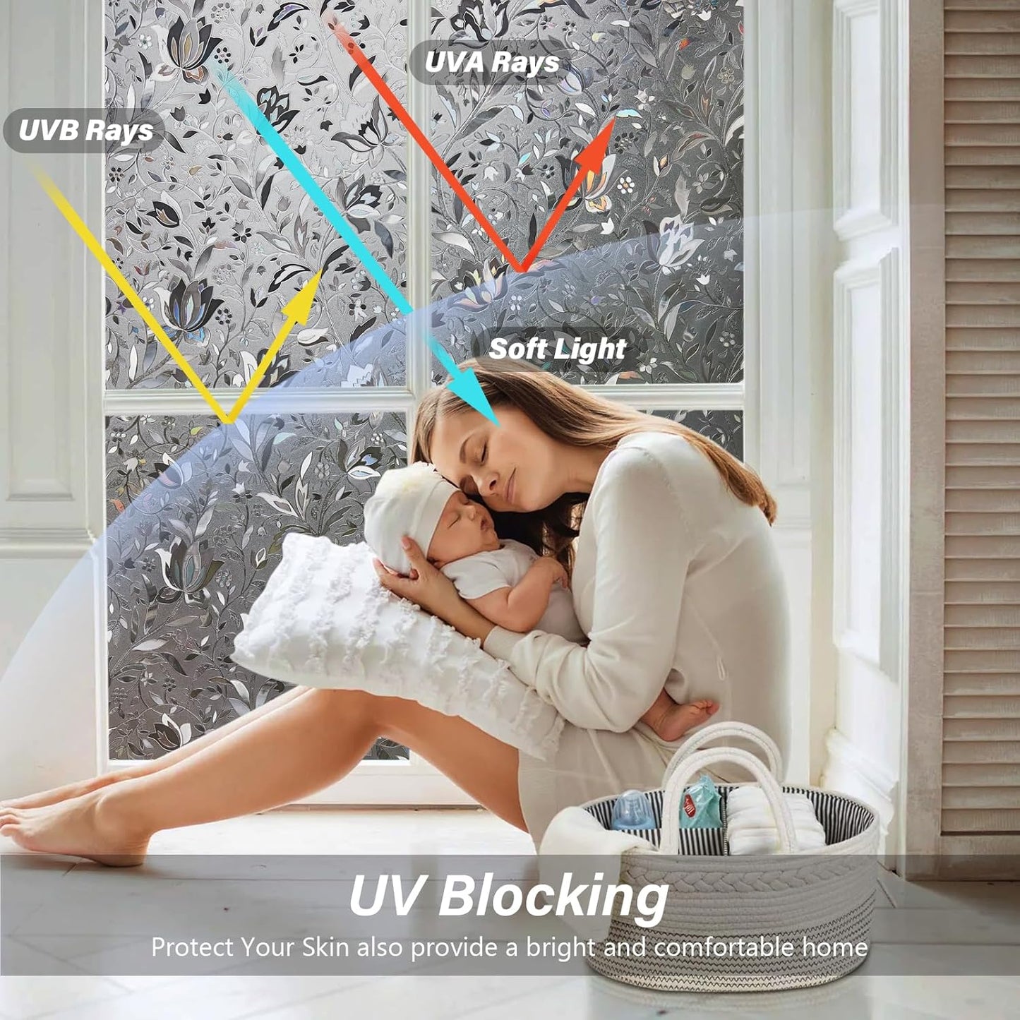 LEMON CLOUD Window Film, Decorative Window Privacy Film, Window Film Privacy Static Cling Frosted, Anti-UV Sun Blocker Heat Control for Home(Grayish Black, 35.4 x 78.7 inches)