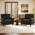 Nailhead Trim Accent Chairs Set of 2, Faux Leahter Mid Century Modern Living by ErdoruLiving