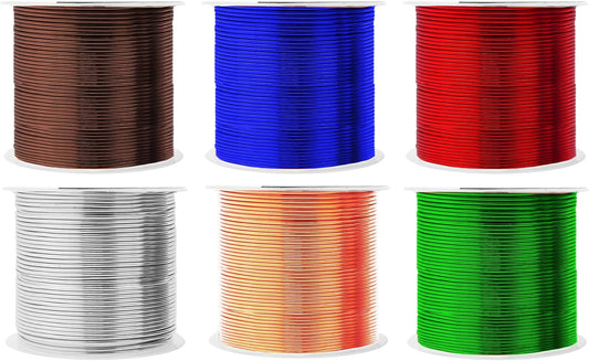 Mandala Crafts 18 Gauge Anodized Aluminum Craft Wire for Jewelry Making - 450 FT Colored Flexible Silver Copper True Blue Brown Red Kelly Green Wire - Bendable for Bonsai Armature Crafting Sculpting