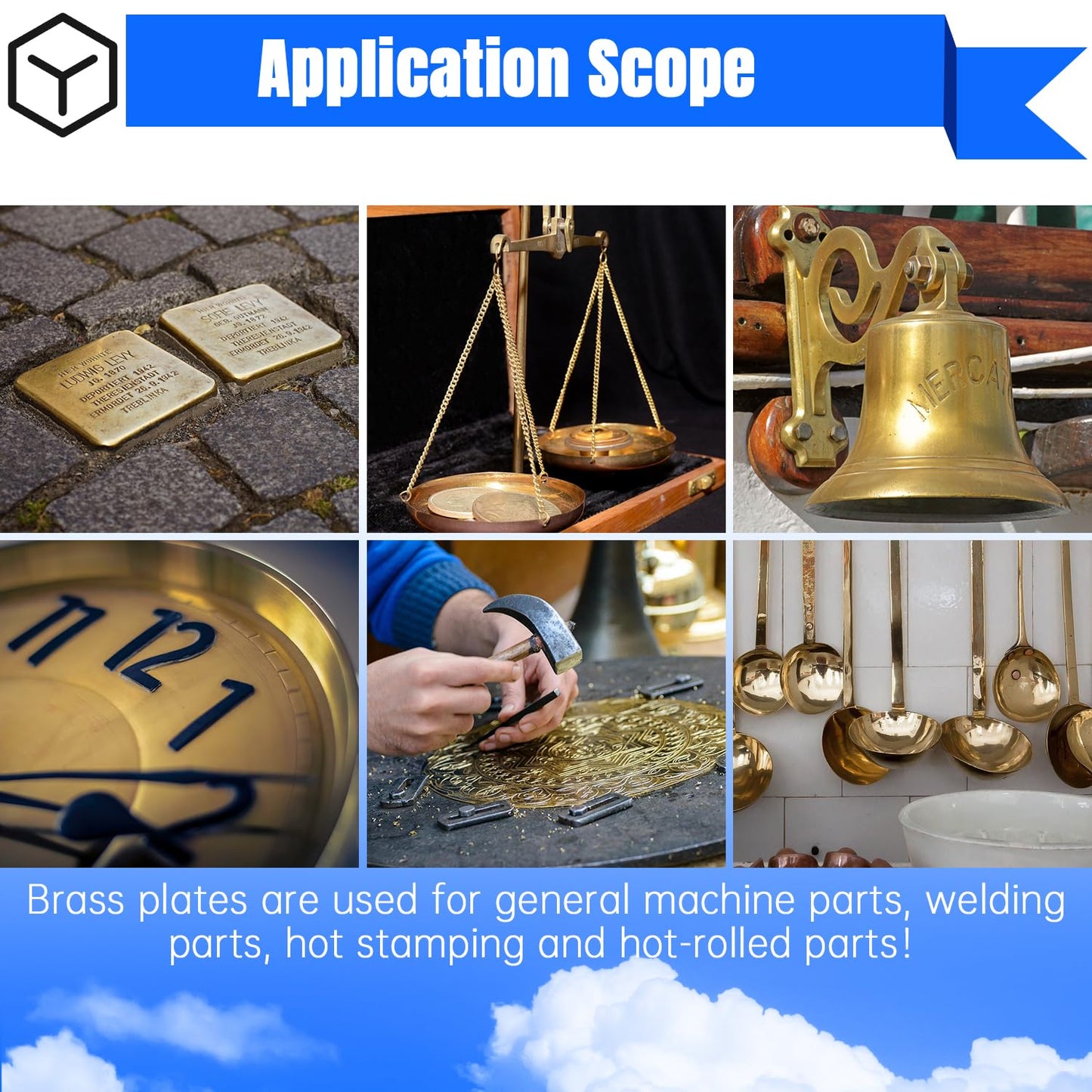 Brass Sheet,2" x 4"-18 Gauge(1mm) Thickness,99.9% Pure Brass Plates for DIY, Jewelry, Electrical, Repair, Industrial(2 Pac）