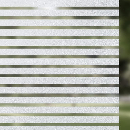 Qualsen Privacy Window Film, Frosted Windows Privacy Film, Frosting Cling for Glass, Anti-UV Reeded Blinds Sticker for Home Office Meeting Room, Stripe Patterns, 11.8x47inch