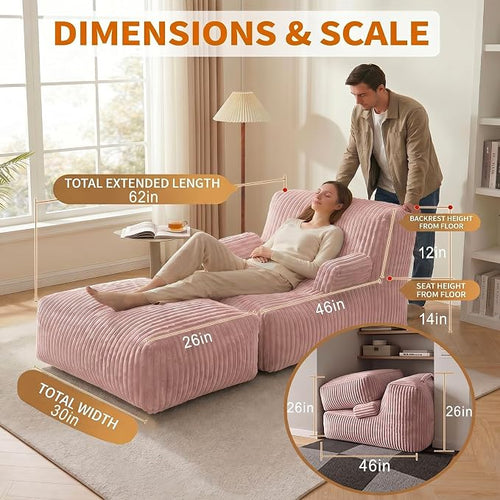 6FT Large Bean Bag Chair Lounger - Image 2