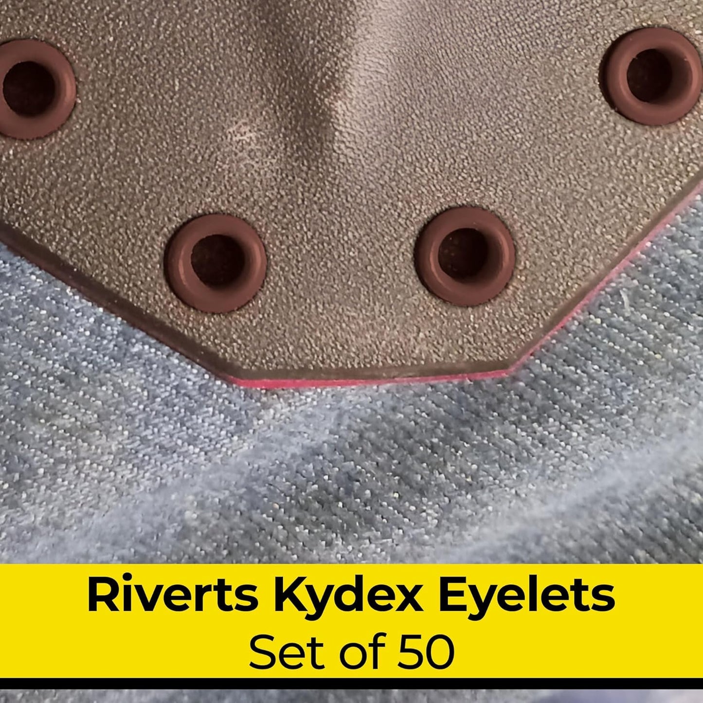 Kydex Rivets Eyelets, 8-8 1/4" Multicolored Grommet Eyelets for Tactical Holster Making, Knife Sheath Crafting, Fasteners for Custom DIY Kydex Projects (Set of 50)
