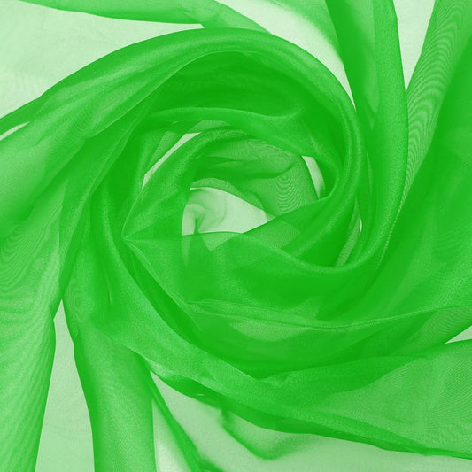 MECCANIXITY Iridescent Sheer Organza Fabric, 10 Yards x 59 Inches Solid Holographic Shiny Fabric Organza Cloth for Wedding, Curtains, Costume, Photo Background, Green