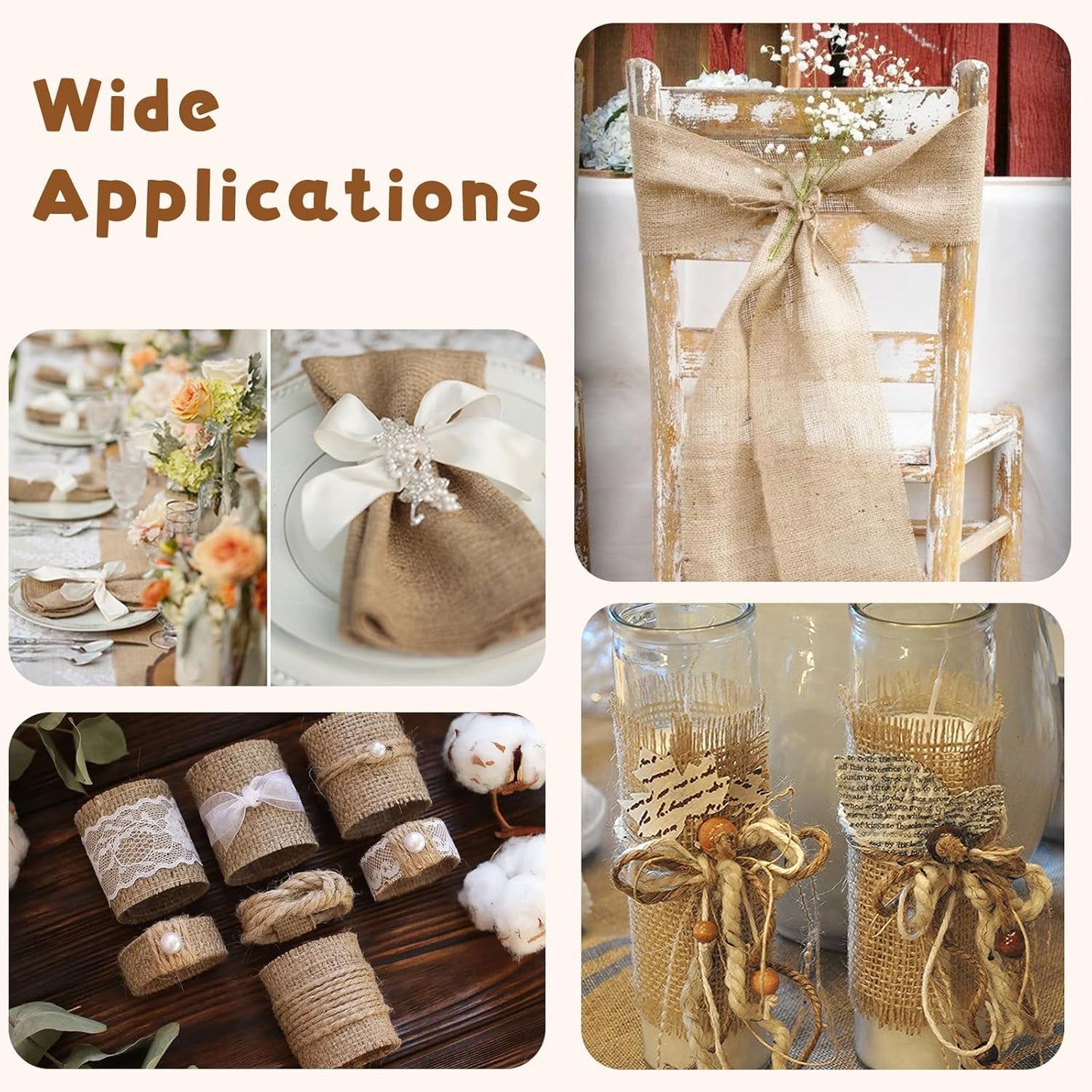 Shatex Natural Burlap Roll,36inch x 30ft High Density Burlap Fabric for Craft Projects,Table Runners,Weddings Decor,Christmas Decorations