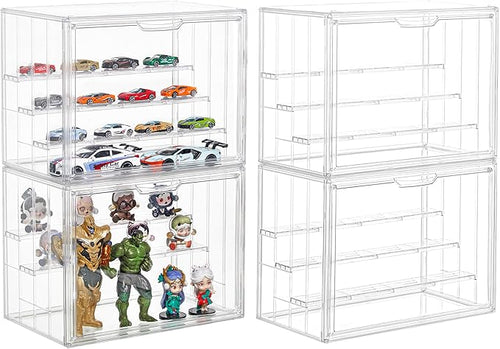 4 Pack Display Case for Collectibles 4 Layer Updated Adjustable Acrylic Display by LXLXXL