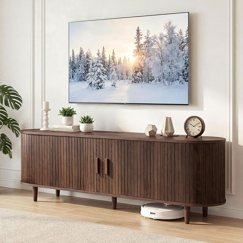 65" Mid Century Modern TV Stand, Wood TV Consoles by Unknown