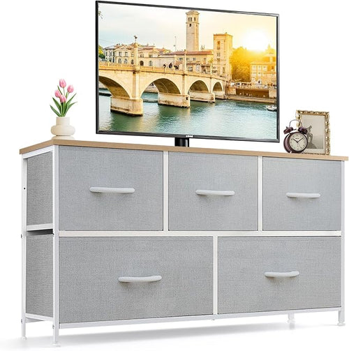 5-Drawer Dresser for Bedroom, Anti-Tip Wide Storage Organizer Fabric Chest of by SageNest