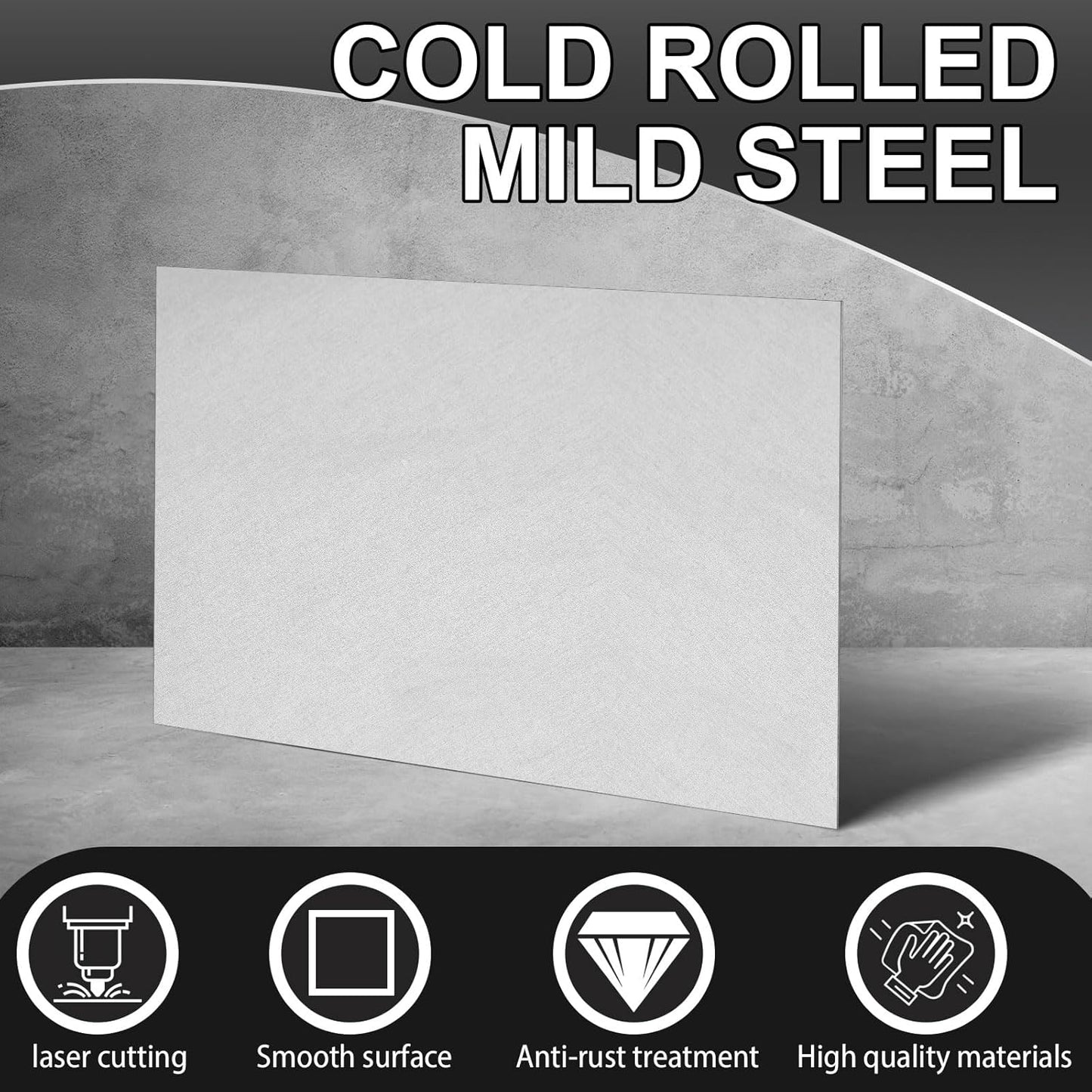 Zonon 8 Pcs 20 Gauge Steel Sheet Metal Cold Roll Steel Sheet 12" x 6" x 0.032" Weldable Metal Roll Steels Plate for DIY Craft Projects Home Auto, Easy to Shape, Weld, Cut and Form