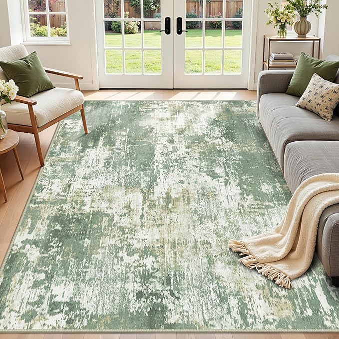 RELEANY Washable Area Rugs 5'x8' Non-Slip Modern Abstract Soft by RELEANY