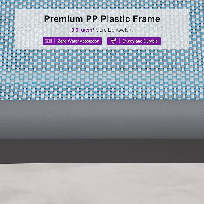 PURPLE LEAF Patio Chaise Lounge Chair Set of 3 Outside Aluminum Plastic - Image 6