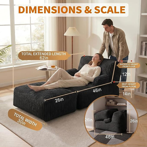 6FT Large Bean Bag Chair Lounger - Image 2
