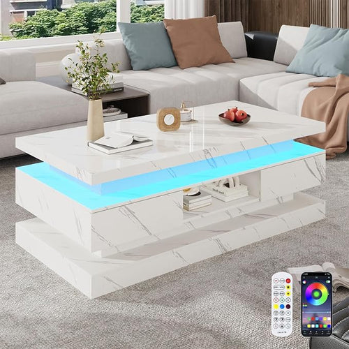 47.2 inch Modern High Glossy LED Coffee Table by chartustriable