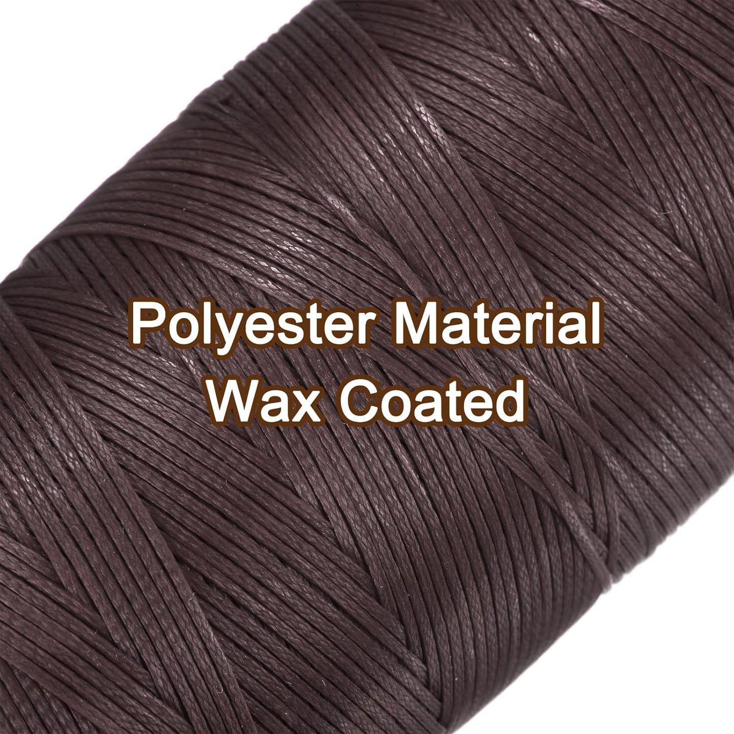 uxcell 150D 0.8mm Flat Waxed Thread 284 Yards Polyester Leather Sewing Waxed String Hand Stitching Waxed Cord for Leather Stitching Sewing Bookbinding DIY Craft Rosewood Color