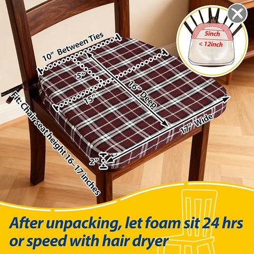 AAAAAcessories D-Shaped Chair Cushions, Machine-Washable Cover - Image 2