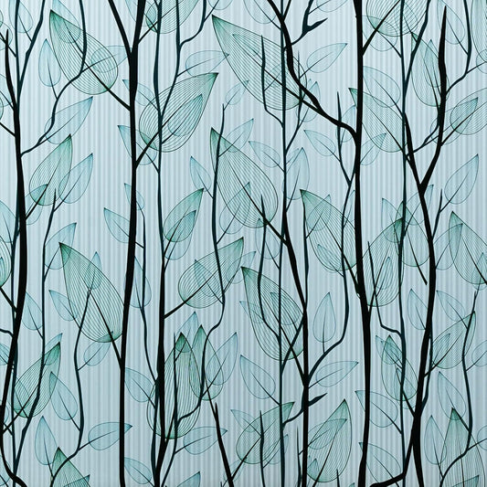 DKTIE Nature Pattern Rainbow Window Film Decorative Stained Glass Window Film Static Cling Films Easy Apply Removable Comes with Tools (U1747-Reeded Glass, 17.7" x 78.7")