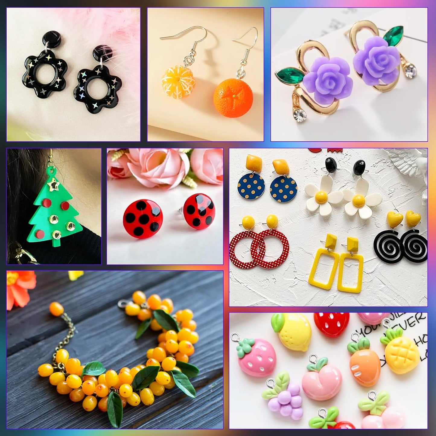 KISREL UV Resin, 24 Opaque Colored UV Resin Kit, Solid Colored UV Resins, Rigid Ultraviolet Clear Resin for Crafts, Jewelry Making and Decoration(20 g/Bottle)