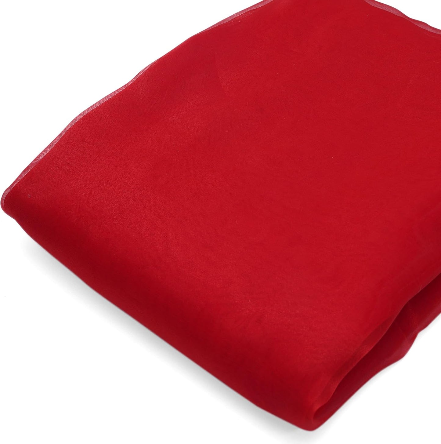Organza Fabric 5 Yard Bridal Solid Sheer Organza Fabric Bolt for Wedding Dress, Fashion, Crafts, Decorations Silky Shiny Organza 44" - (5 Yard, Red)