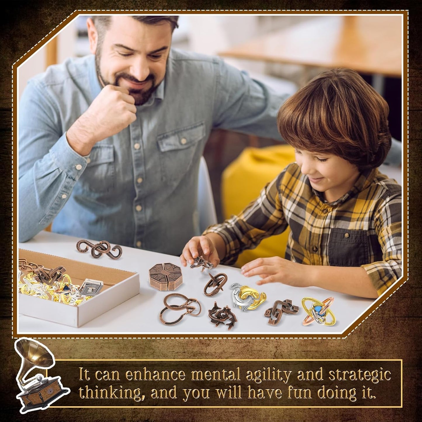 Yilloog 24 Pcs Metal Brain Teaser Puzzles Assortment for Adults Difficult Magic Puzzles Highly Hard Brain Games Iq Logic Test Disentanglement Game for Classroom Mind Challenge(Novelty)