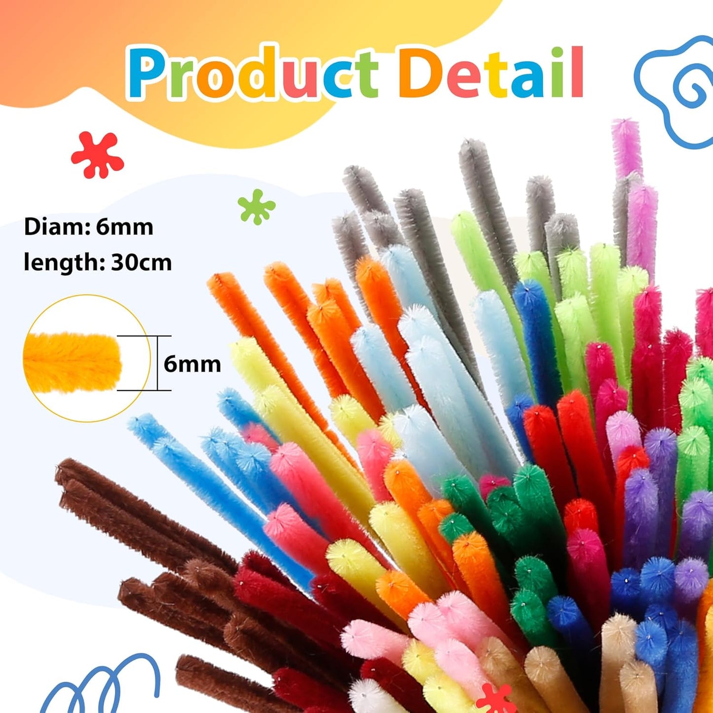 Caydo 500 Pieces Blue Flowers Pipe Cleaners, Chenille Stems, Pipe Cleaner Crafts for DIY Art and Craft Projects Creative Gift Party Decorations