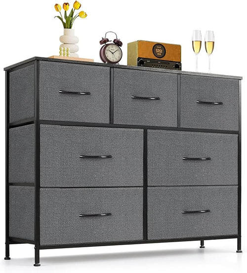 7-Drawer Dresser for Bedroom, Anti-Tip Wide Storage Organizer Fabric Chest of by SageNest