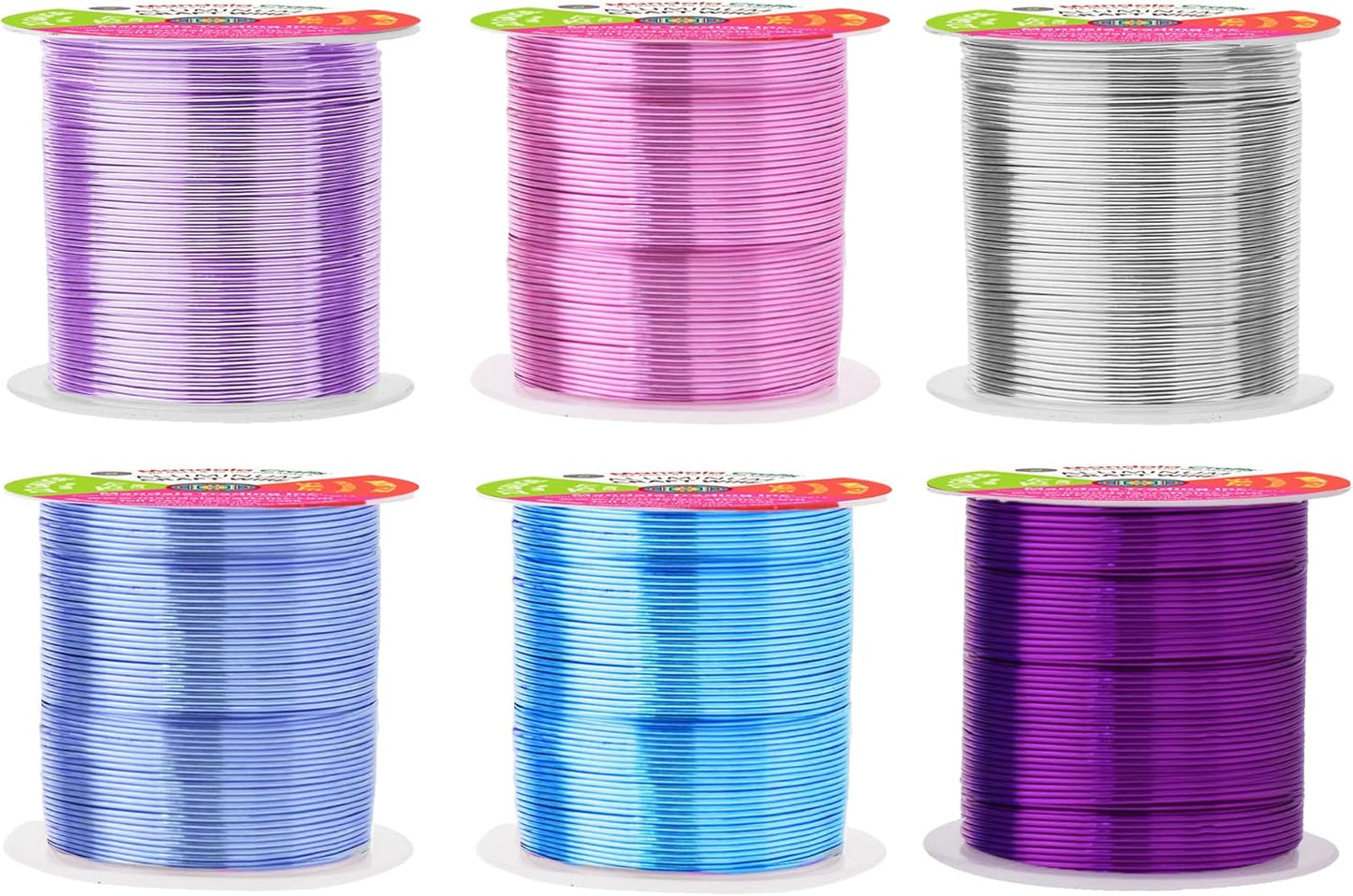 Mandala Crafts 22 Gauge Anodized Aluminum Craft Wire for Jewelry Making - 450 FT Colored Flexible Silver Lavender Purple Pink Ice Blue Turquoise Wire - Bendable for Bonsai Armature Crafting Sculpting