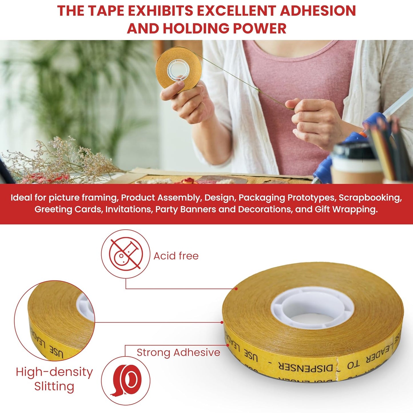 GGR Supplies T.R.U. ATG-7502 ATG Tape (Acid Free Adhesive Transfer Tape): 36 yds. 1/2 in. (Pack of 72)