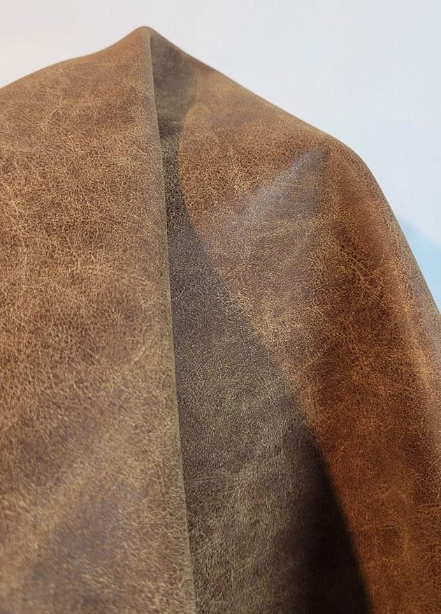 NAT Leathers | Acorn Tan Distressed Vintage Crazy Horse Soft Faux Leather - Image 5