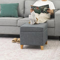 Adeco 17.5" Square Fabric Ottoman by Adeco