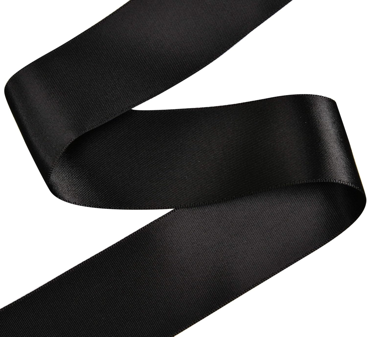 YAMA Double Face Satin Ribbon - 1 1/2 Inch 25 Yards for Gift Wrapping Ribbons Roll, Black