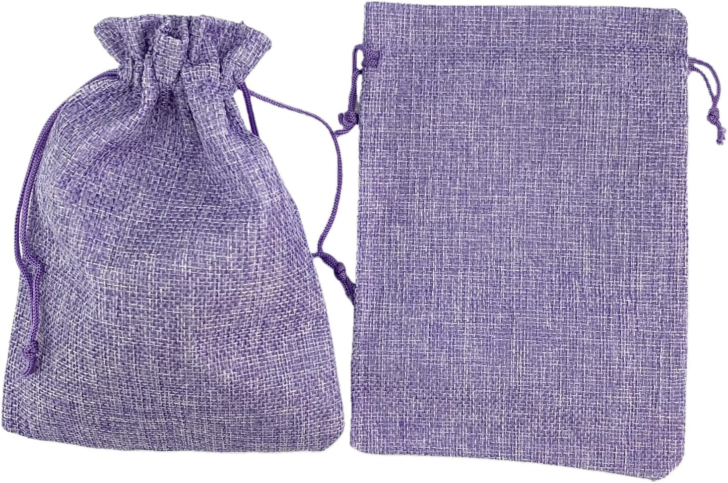 Palmhomee Pack of 25 Burlap Gift Bags with Drawstring Linen Jewelry Pouches Wedding Hessian Jute Bags for Birthday Jewelry and Treat Pouches Party Wedding Favors Gift Art and DIY Craft   (5x7 Inch, Lavender)