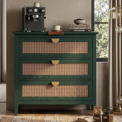 31.5" Retro Green Buffet Sideboard, Modern Coffee Bar Cabinet by YHFEXYT