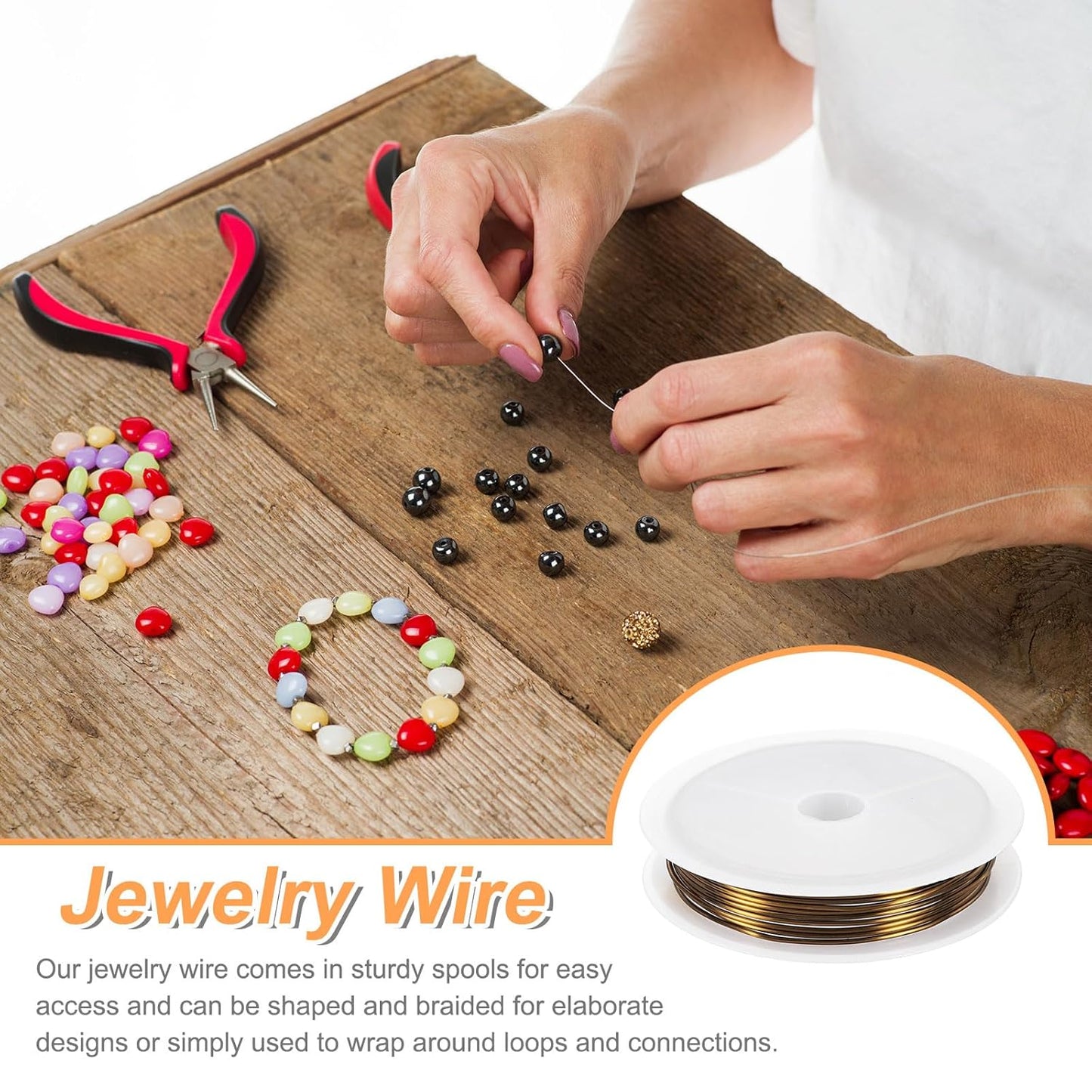 HARFINGTON 5ft Jewelry Wire, 18 Gauge (1mm) Brass Craft Soft Metal Tarnish Resistant Copper Beading Wire for Jewelry Making Supplies Crafting, Ancient Blue