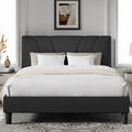 Novilla Queen Bed Frame with Headboard, Bed Frame Queen Size with Wood Slats by Novilla