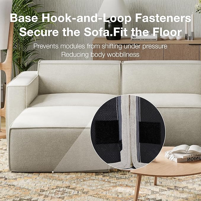 Novilla 142.5" Modular Sectional Sofa, No Assembly Cloud Sectional Couch - Image 4