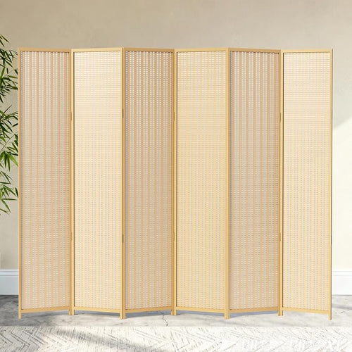 6 Panel Room Divider and Extra Wide Folding Privacy Screen, 94.5" W x 67" H by cocosica