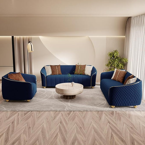 3-Piece Luxury Velvet Sofa Set for Living Room, Elegant Design Couch Set by yunqishiHOME